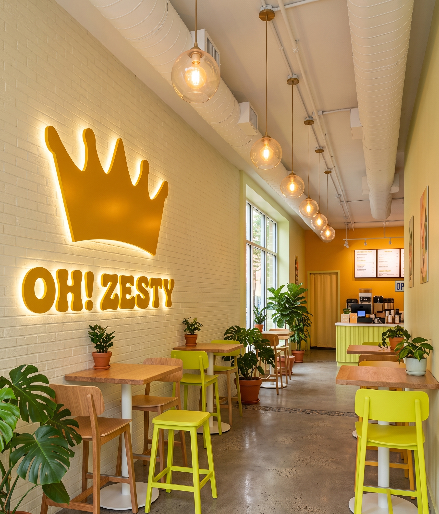 OH! ZESTY interior seating area
